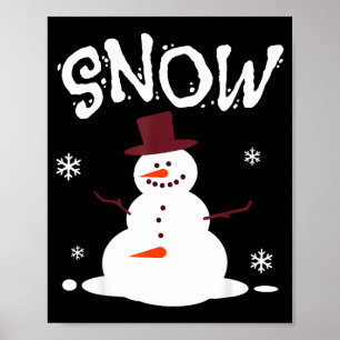 Funny Couples Christmas Party Snow Man Merry Xmas Poster