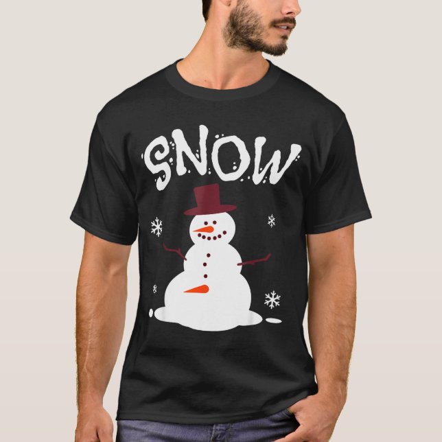 Funny Couples Christmas Party Snow Man Merry Xmas  T-Shirt (Front)