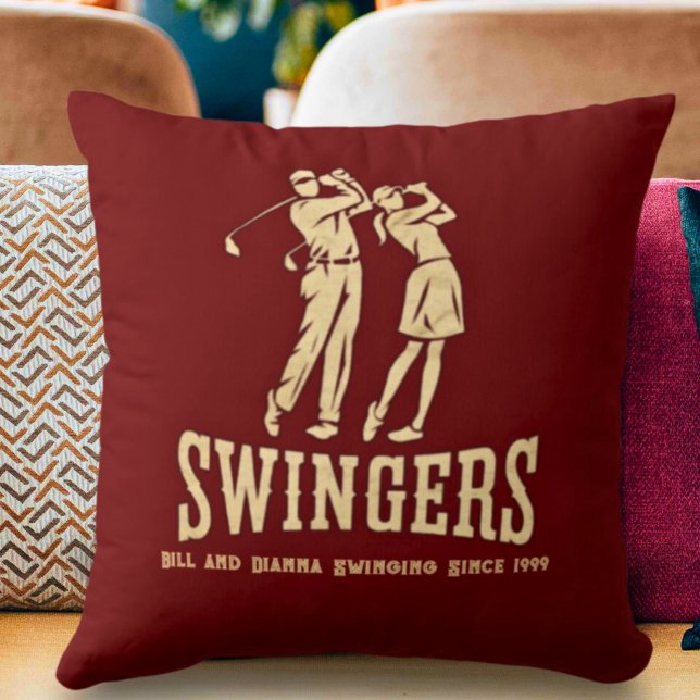 Funny Couple's Custom Golf Gift Matching Cushion (Creator Uploaded)
