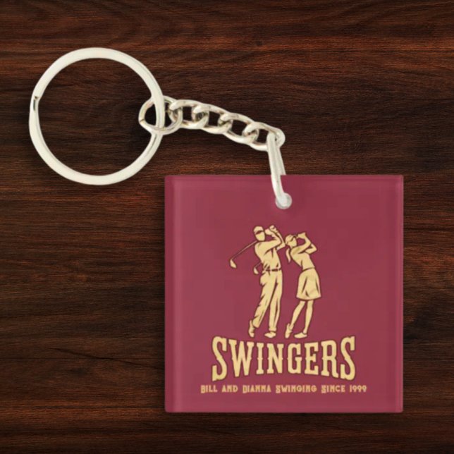 Funny Couple's Custom Golf Gift Matching Key Ring (Creator Uploaded)