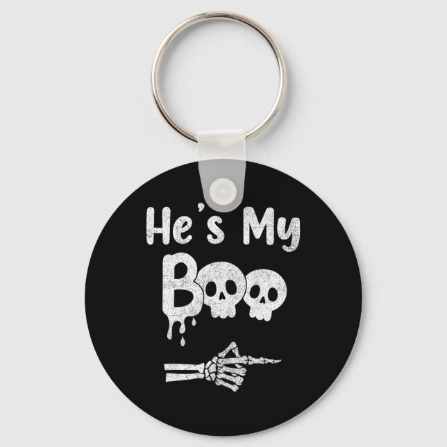 Funny Couples Halloween Matching Costumes  Key Ring (Front)
