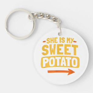 Funny Couples Matching She Is My Sweet Potato Shir Key Ring
