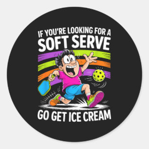 Funny court player saying for pickleball enthusias classic round sticker