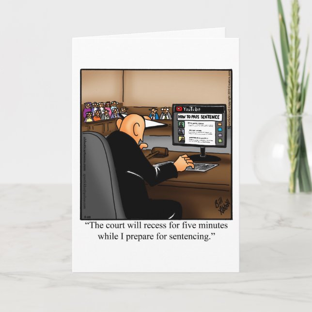 Funny Courtroom Humour Blank Greeting Card (Front)