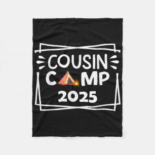 Funny Cousin Camp 2025 Camping Crew Family Vacatio Fleece Blanket