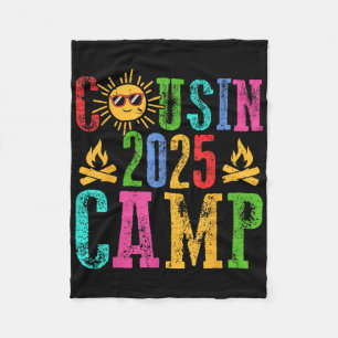 Funny Cousin Camp 2025 Camping Crew Summer Vacatio Fleece Blanket