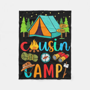 Funny Cousin Camp 2025 Family Vacation Summer Camp Fleece Blanket