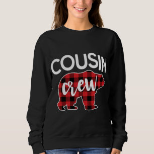 Funny Cousin Crew Red Plaid Bear Matching Christma Sweatshirt