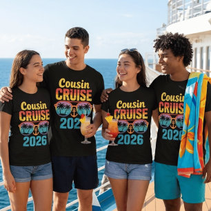 Funny Cousin Cruise 2026 Retro Summer Vacation T-Shirt