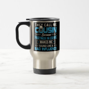 Funny Cousin Gifts s Papa Partner In Crime  Travel Mug