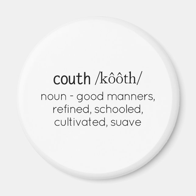 Funny Couth Humour Definition Magnet (Front)