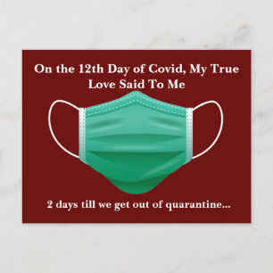 Funny Covid 12th Day of Christmas Holiday Postcard