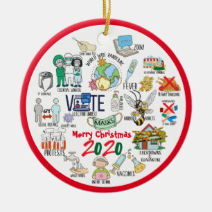 Funny Covid 19 2020 Christmas Memories Ceramic Ornament