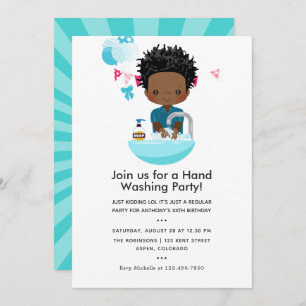 Funny Covid-19 Corona Virus themed Boy Birthday Invitation