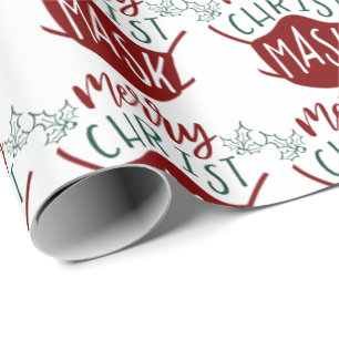 Funny COVID-19 MERRY ChristMASK Face Mask Wrapping Paper
