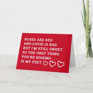 Funny Covid 19 Valentines Day Poem Typography Holiday Card