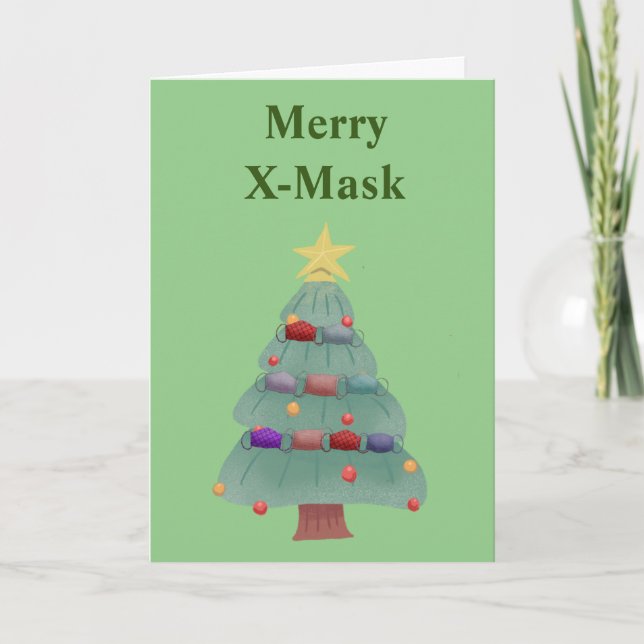 Funny Covid 2020 Merry x-mask Christmas Holiday Card (Front)