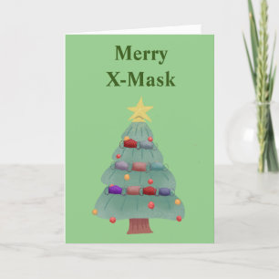 Funny Covid 2020 Merry x-mask Christmas Holiday Card