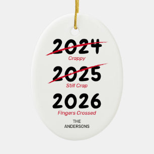 Funny Covid Christmas 2021 Ceramic Ornament