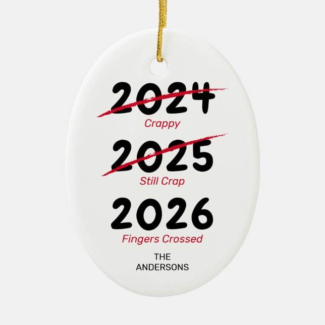 Funny Covid Christmas 2021 Ceramic Ornament (Front)
