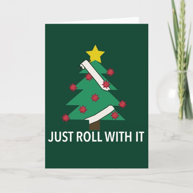 Funny Covid Christmas Tree Pun Card (Front)