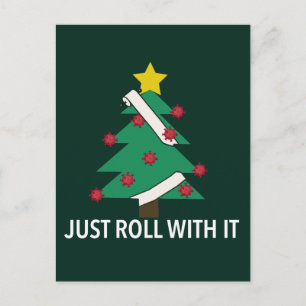 Funny Covid Christmas Tree Pun Postcard