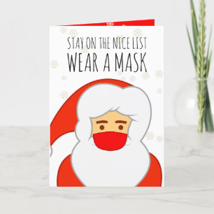 Funny Covid Santa Mask Christmas Holiday Card
