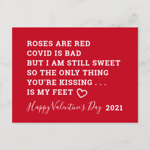 Funny Covid Valentines Day 2021 Poem Holiday Postcard