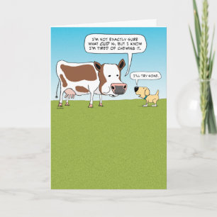 Funny Cow and Dog Birthday Card