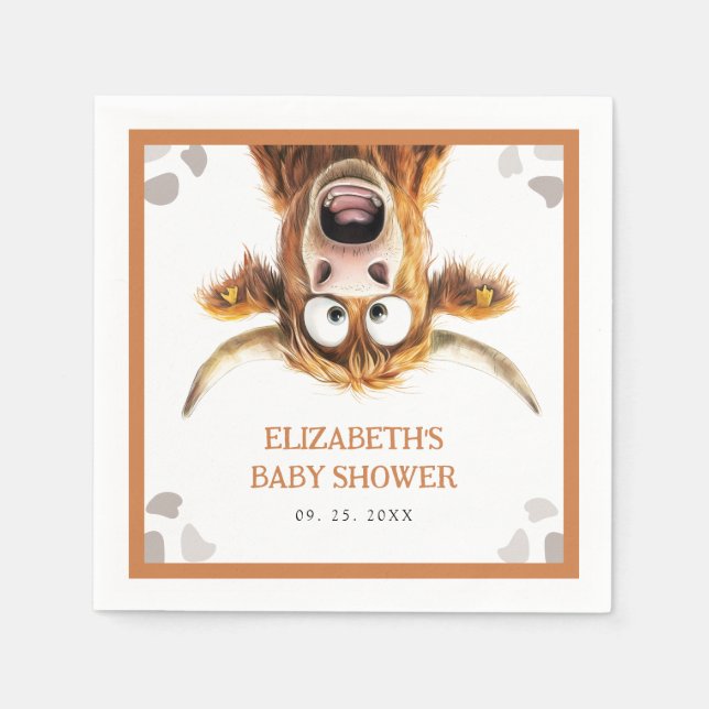 Funny Cow Baby Shower Napkin (Front)
