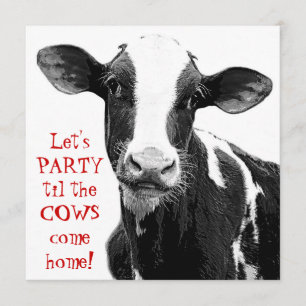 Funny Cow Bachelorette Party or Girl's Night Out Invitation