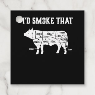 Funny Cow Bbq Pit Master Gift Favour Tags
