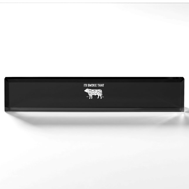 Funny Cow Bbq  Pit Master Gift Nameplate (Front)