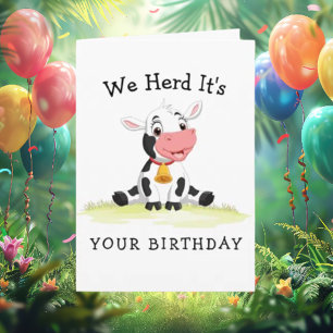 Funny Cow Birthday Card