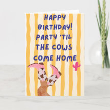 Funny Cow Birthday Card