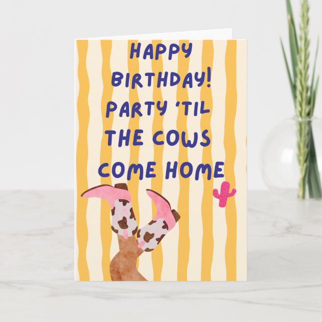 Funny Cow Birthday Card (Front)