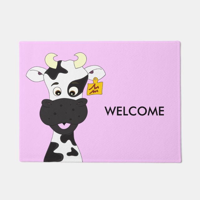 Funny cow cartoon doormat (Front)