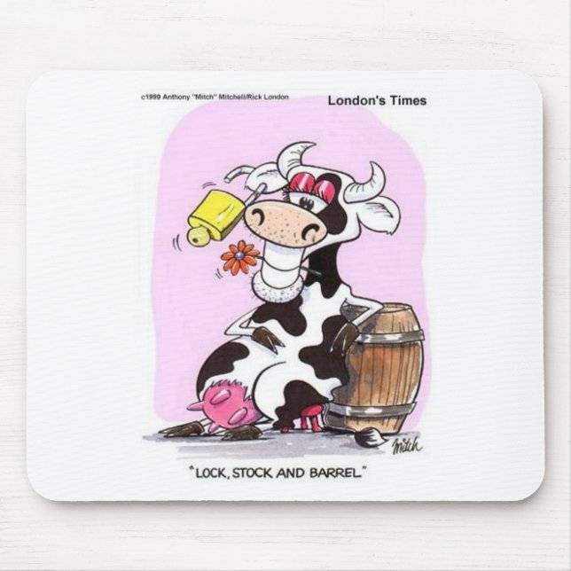 Funny Cow Cartoon Gifts Tees & Collectibles Mouse Pad (Front)