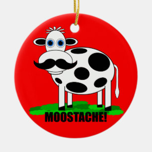 funny cow ceramic ornament