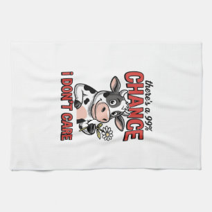 Funny Cow Chance I Don’t Care Vintage Tea Towel