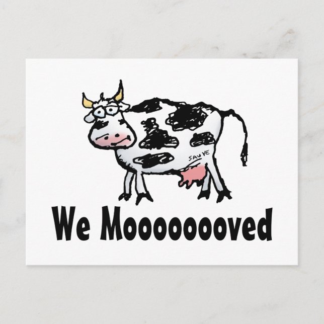 Funny Cow Change of Address Postcard (Front)