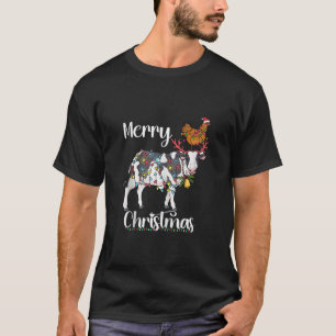 Funny Cow Chicken Farm Christmas Outfit for Farmer T-Shirt