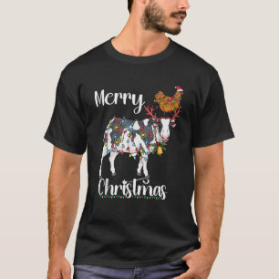 Funny Cow Chicken Farm Christmas Outfit for Farmer T-Shirt