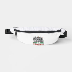 Funny Cow Christmas Vector Design_1 Bum Bags