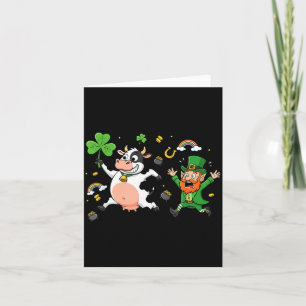 Funny Cow Clover St Patricks Day Womens Mens Kids Card