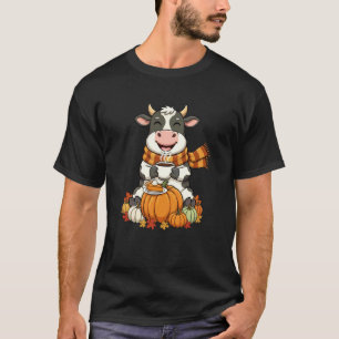 Funny Cow Coffee Autumn Thanksgiving Womens Mens K T-Shirt