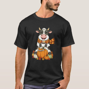 Funny Cow Coffee Autumn Thanksgiving Womens Mens K T-Shirt
