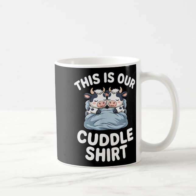 Funny Cow Couple Idea This Is Our Cuddle  Coffee Mug (Right)