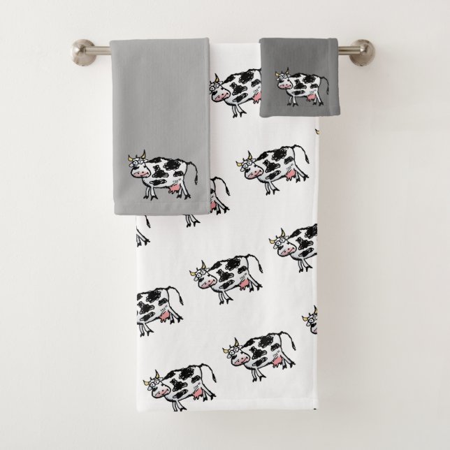 Funny Cow Custom Towel Set (Insitu)