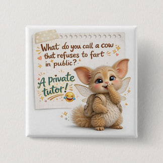 Funny Cow Dad Joke 15 Cm Square Badge